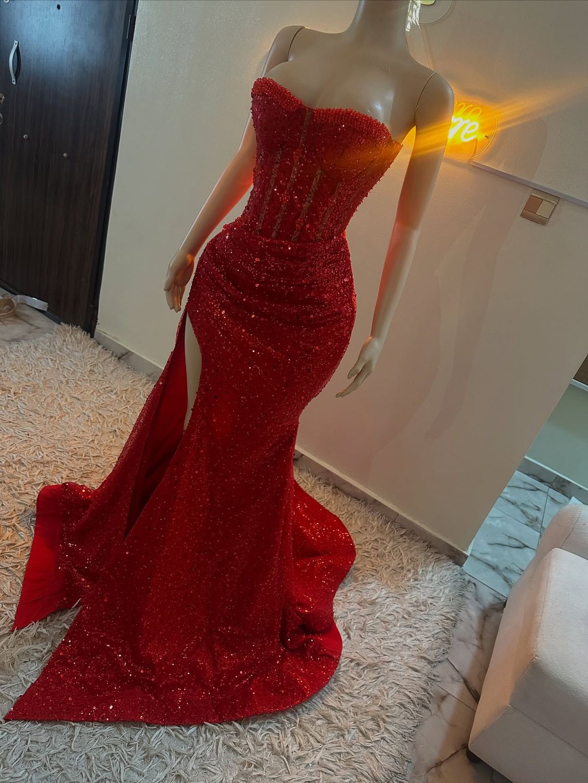 Stunning Mermaid Sweetheart Red Slit Sequin Classy Prom Dress Inspiration Classy Prom Dress Princess Graduation Dress