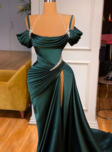 STUNNING OFF-THE-SHOULDER MERMAID Classy Prom Dress RUFFLES WITH HIGH SPLIT Secondary image