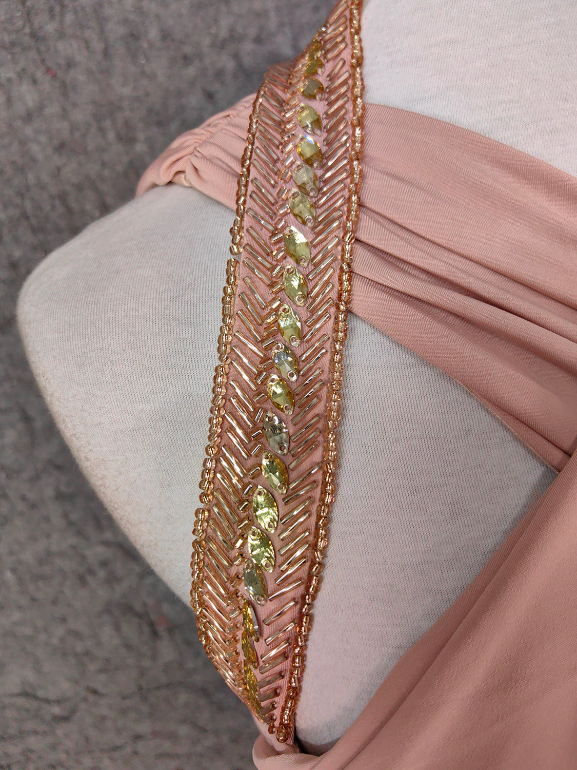 Stunning Pink Sleeveless Cross Neck Beaded Satin Long Classy Prom Dress