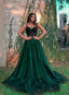 Stylish Green Tulle Long Classy Prom Dress, Green Classy Evening Dress