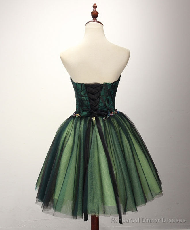 Stylish Tulle Lace Short Prom Dress, Cute Lace Evening Dress Secondary image