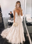 Stylish V Neck Tulle Applique Long Classy Prom Dress