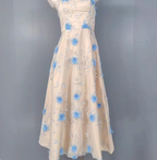 Sweet A-Line 3D Floral Embroidery Tulle Long Classy Prom Dress