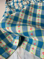 Sweet A-Line Blue Plaid Spaghetti Strap Long Classy Prom Dress