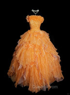 Sweet A-Line Strapless Tulle Long Ball Gown Evening Dress