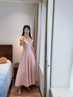 Sweet And Elegant Pink A-Line Off-Shoulder Satin Classy Prom Dress