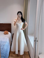 Sweet And Elegant Pink A-Line Off-Shoulder Satin Classy Prom Dress