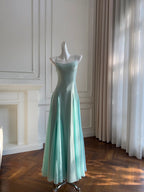 Sweet A-Line Strap Chiffon Long Classy Prom Dress