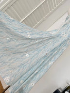 Sweet Blue And White Gradient A-Line Halter Neck Chiffon Long Classy Prom Dress