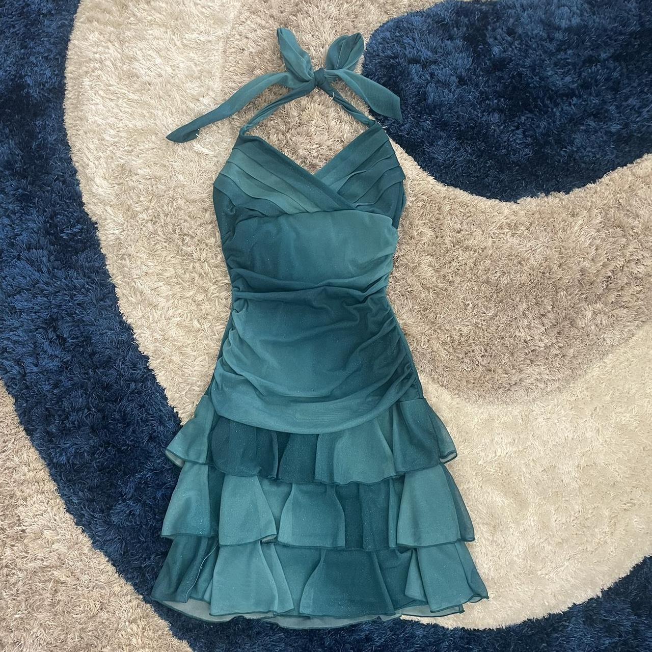 Sweet Glitter Halterneck V-Neck Ruffled Mini 16Th Birthday Homecoming Dress Secondary image