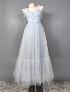 Sweet Green A-Line Tulle Long Classy Prom Dress Bridesmaid Dress