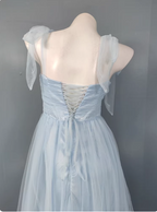Sweet Green A-Line Tulle Long Classy Prom Dress Bridesmaid Dress