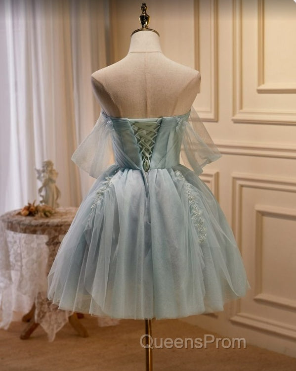 Sweet Light Green Tulle Homecoming Dress