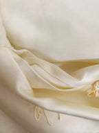 Sweet Light Yellow A-Line Spaghetti Strap Bow Satin Long Classy Prom Dress Bridesmaid Dress