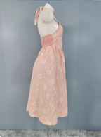 Sweet Pink A-Line Halter V-Neck Jacquard Classy Prom Dress