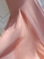 Sweet Pink A-Line Strap Chiffon Long Classy Prom Dress