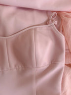 Sweet Pink A-Line Strap Chiffon Long Classy Prom Dress