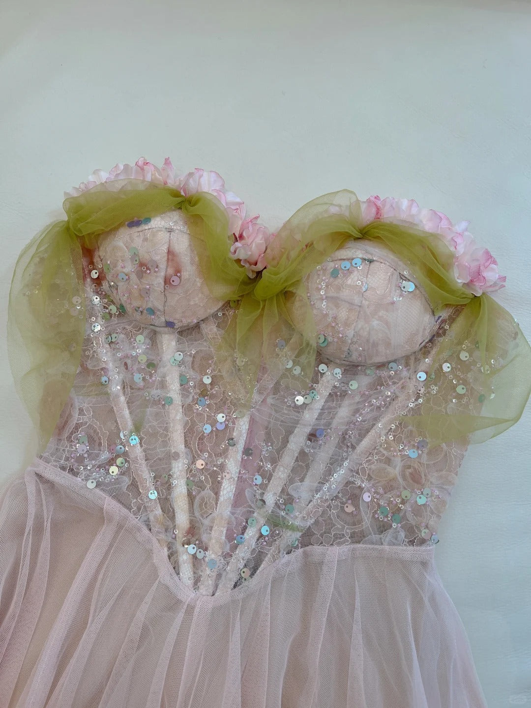 Sweet Pink A-Line Suspenders Sequined Tulle Long Classy Prom Dress Bridesmaid Dress