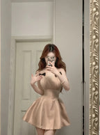 Sweet Pink Halter Neck Bow Satin A-Line Homecoming Dress
