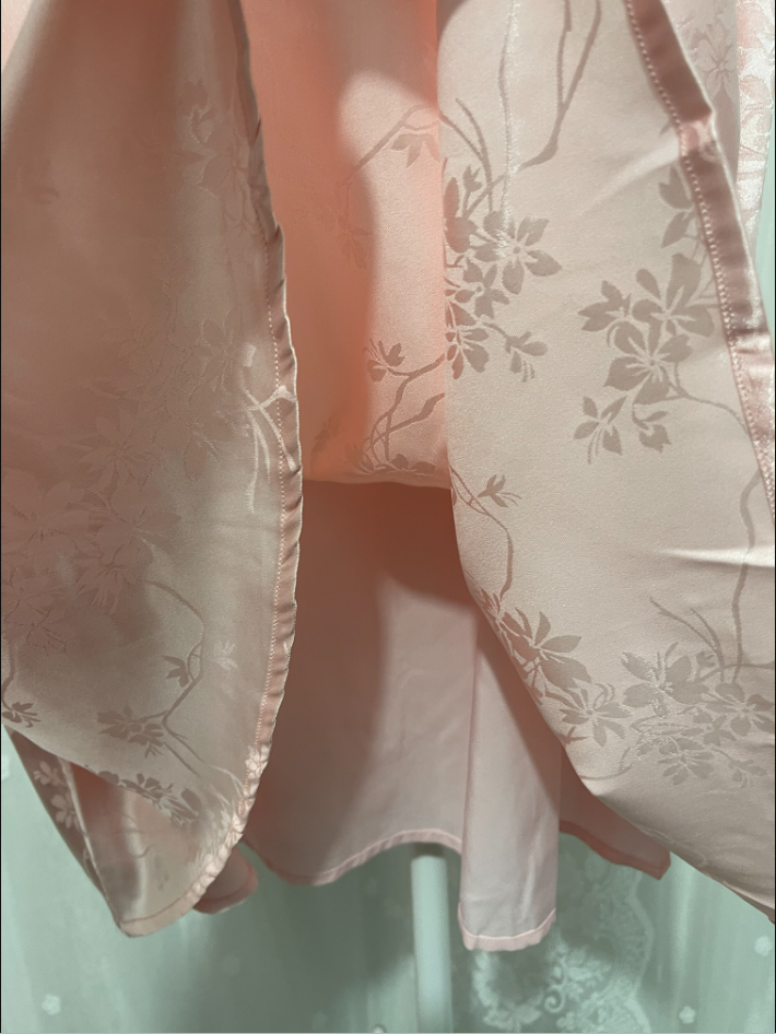 Sweet Pink Spaghetti Strap Embroidered Jacquard Satin Classy Prom Dress