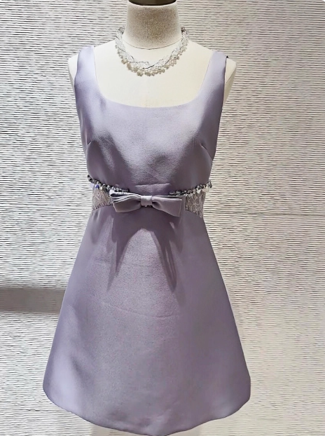 Sweet Purple Square Neck Bow Waist 17Th Birthday Homecoming Dress Secondary image
