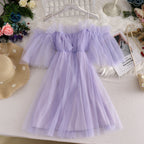 Sweet Spaghetti Strap Fairy Mid-Length Mesh Dress