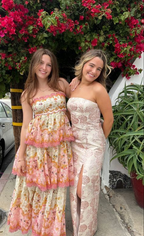 Sweet Straps Tiered A-Line Long Party Dress