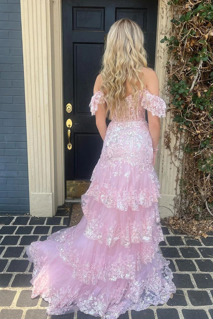Sweet Tulle Classy Prom Dress Ruffles Pleated Pink Birthday Outfit