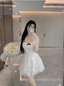 Sweet White Lace Strapless A-Line 17Th Birthday Homecoming Dress