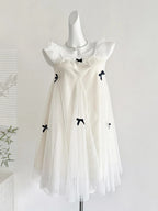 Sweet White Lace Ruffled Tulle Short 16Th Birthday Dress