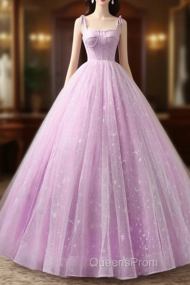Sweetheart A-Line Tulle Long Evening Prom Dress Sleeveless Quinceanera Dress Main image