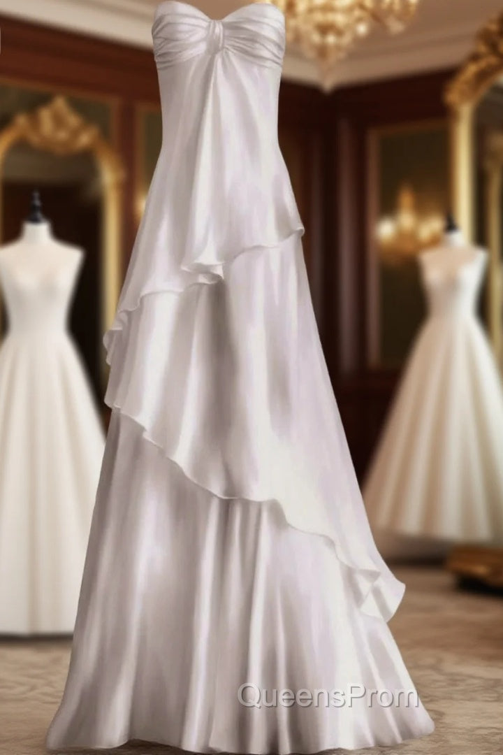 Sweetheart A Line White Long Evening Prom Dress Party Dress Main image