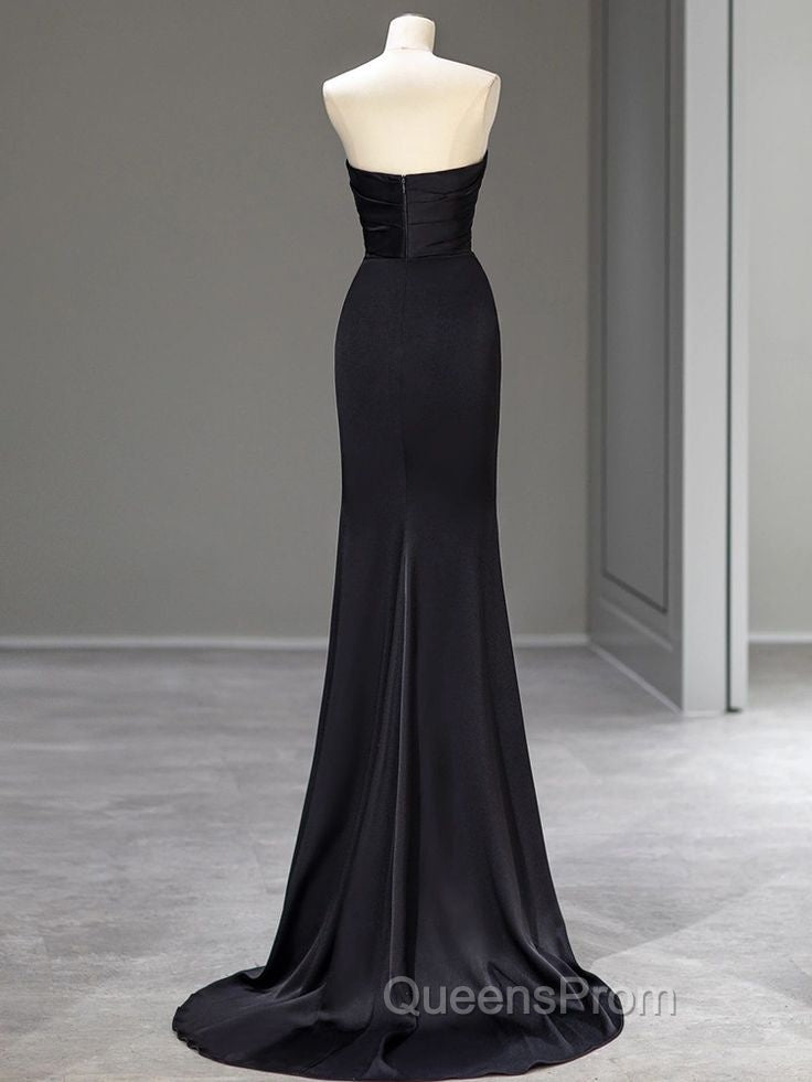 Sweetheart Black Mermaid Evening Dress Strapless Long Evening Prom Dress Secondary image