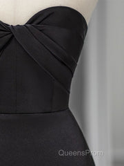 Sweetheart Black Mermaid Evening Dress Strapless Long Evening Prom Dress