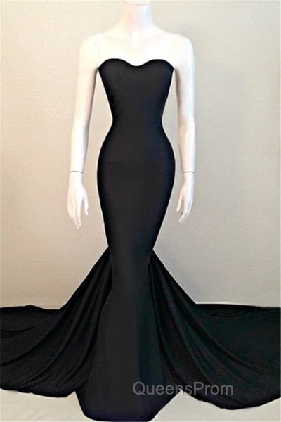 Sweetheart Black Trumpet New Arrival Evening Dress Hottest Elegant Court Train Party Dress Secondary image