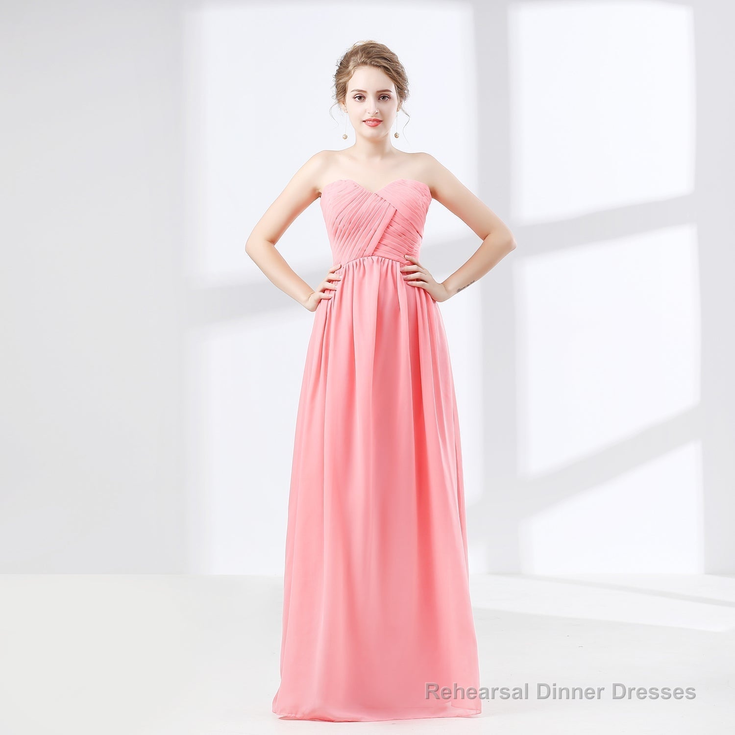 Sweetheart Chiffon A Line Bridesmaids Dresses