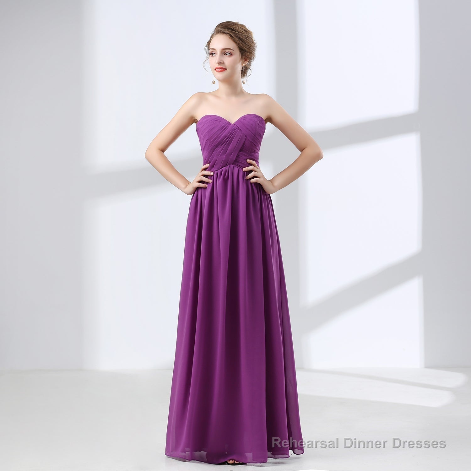 Sweetheart Chiffon A Line Bridesmaids Dresses