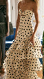 Sweetheart Dots Ruffle Chiffon Classy Prom Dress,
