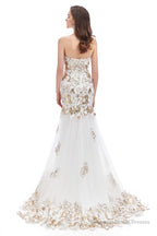 Sweetheart Mermaid Tulle Sequin Long Prom Dresses