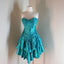 Sweetheart Neck Blue Satin 17Th Birthday Short Skirt Homecoming Dress