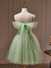 Sweetheart Neck Short Green Evening Prom Dress, Short Green Graduation Homecoming Dress