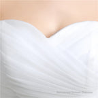 Sweetheart Off The Shoulder Pleated Simple Wedding Dresses