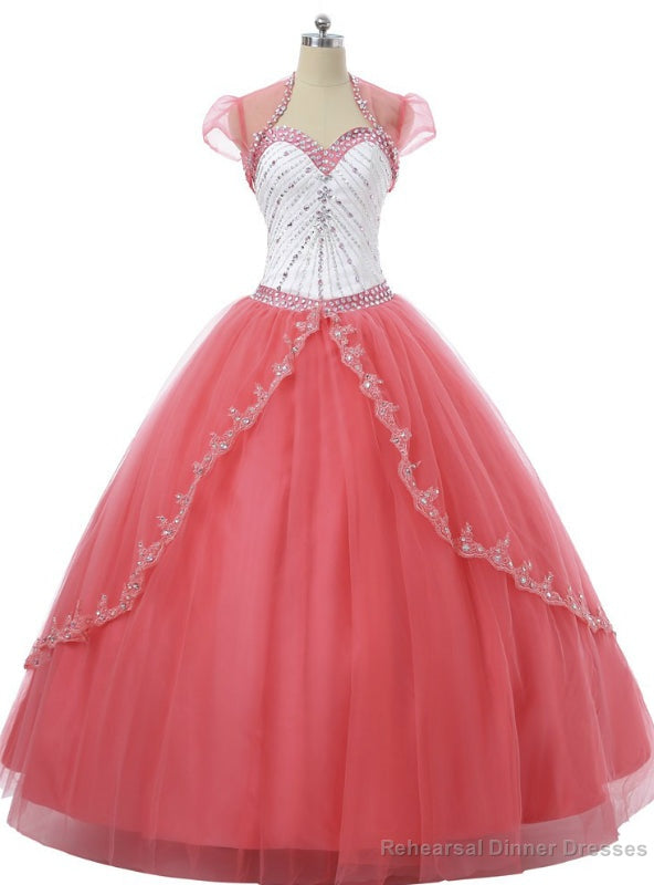 Sweetheart Open Back Crystal Beading Applique Sequins Ball Gown Quinceanera Dresses Main image
