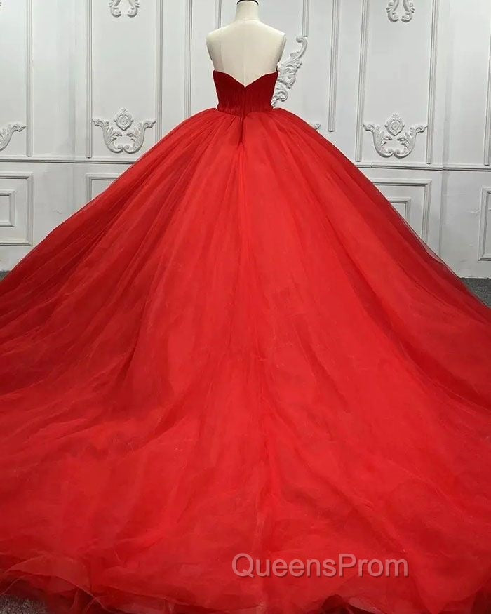 Sweetheart Sleeveless Red Wedding Desses Tulle Quinceanera 16 Dress Secondary image