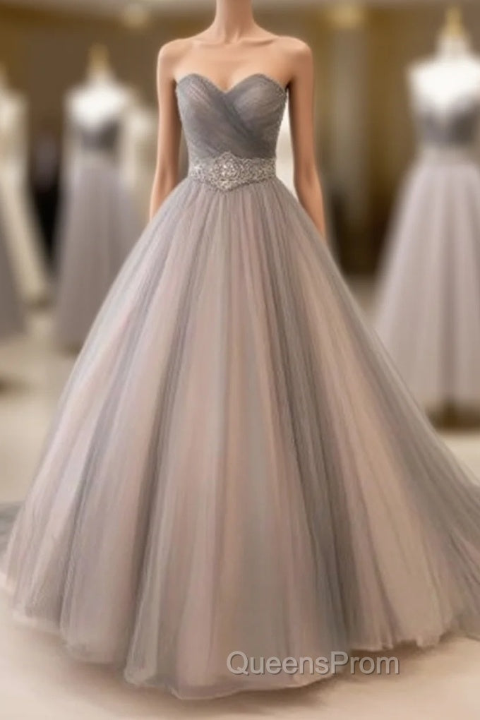Sweetheart Tulle Long Evening Prom Gown, Tulle Wedding Dress Main image