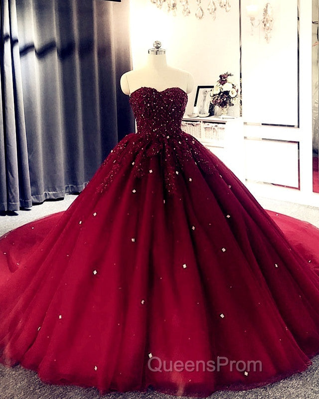 Sweetheart Wedding Dress Tulle Ball Gown Lace Beaded Secondary image