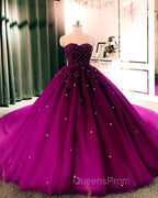 Sweetheart Wedding Dress Tulle Ball Gown Lace Beaded