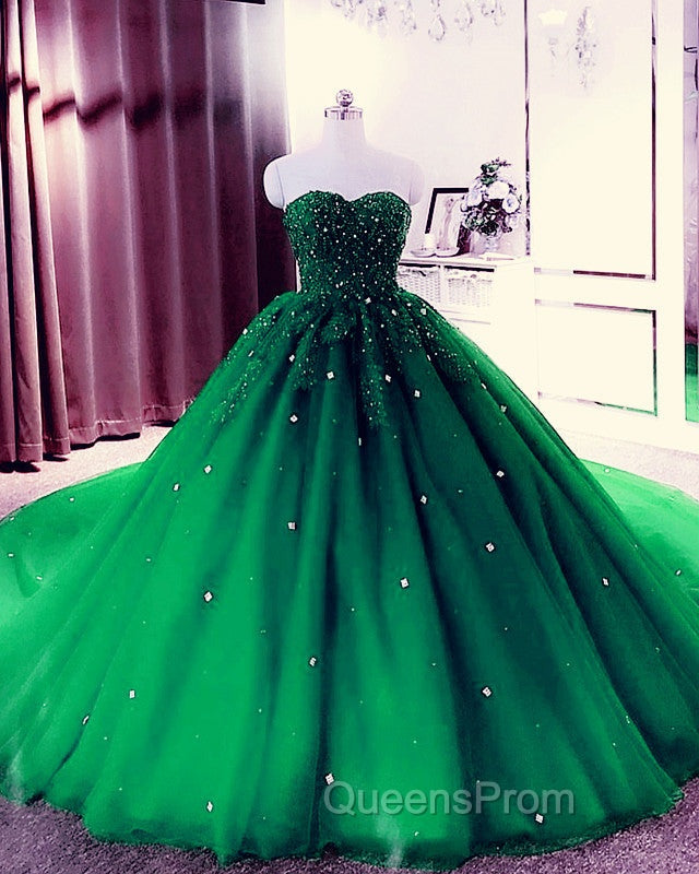 Sweetheart Wedding Dress Tulle Ball Gown Lace Beaded