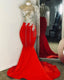 Tassel Classy Prom Dress, One Shoulder Classy Prom Dress, Mermaid Classy Prom Dress, Red Classy Prom Dress