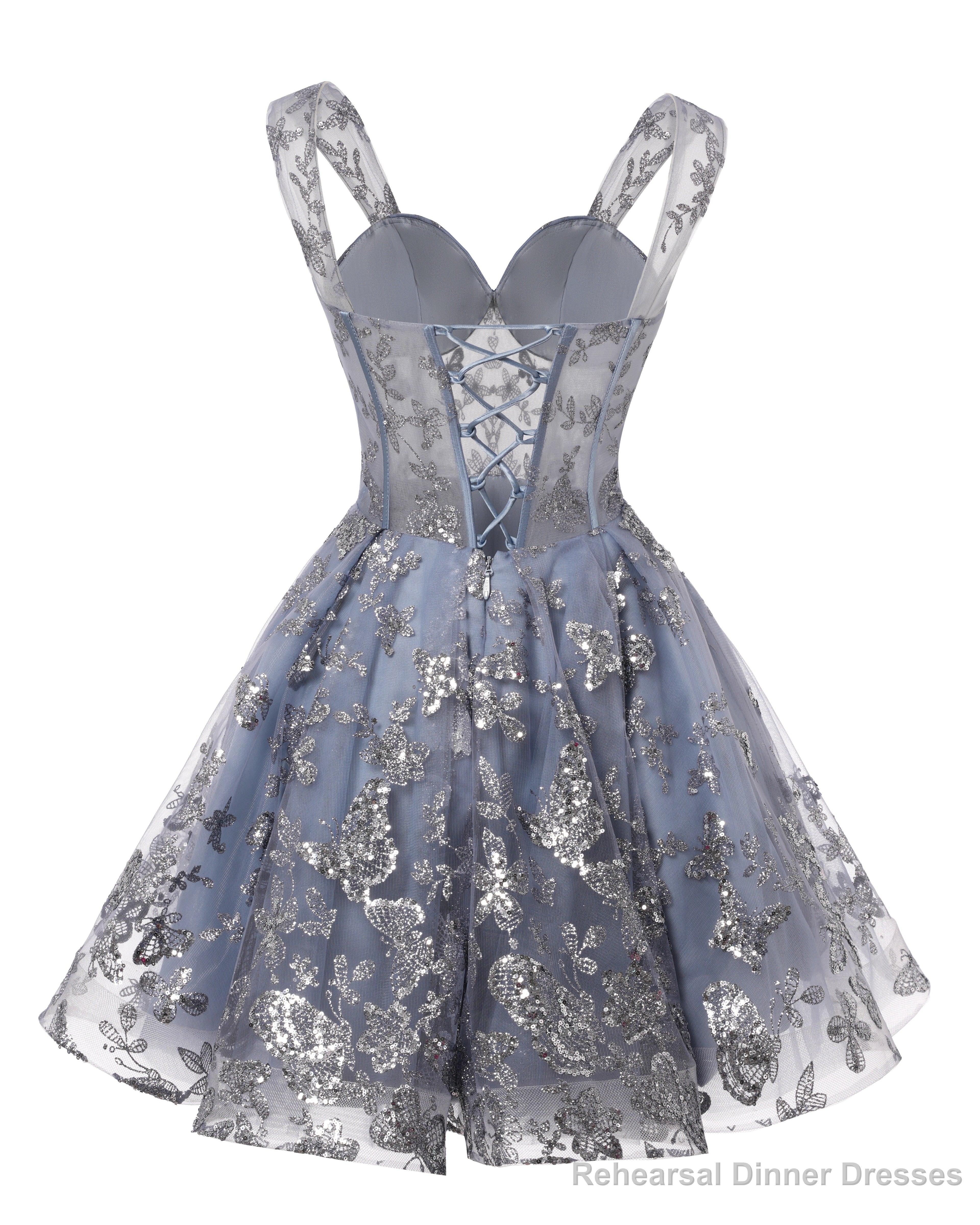 Teens Sparkly Tulle Royal Blue Homecoming Dresses Spaghetti Straps Short Cocktail Party Prom Dress